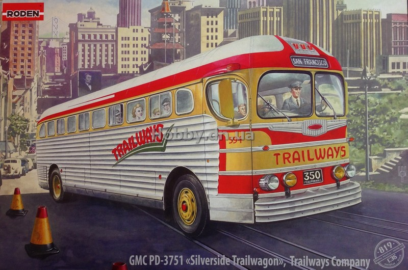 Roden · autobús Trailways · arte de caja