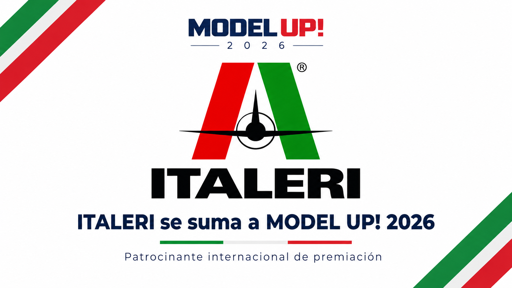 Logo oficial de Italeri, patrocinante internacional de premiación de MODEL UP! 2026
